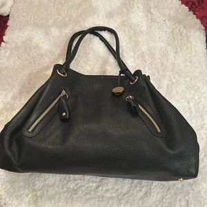 Furla black leather satchel handbag- like new
